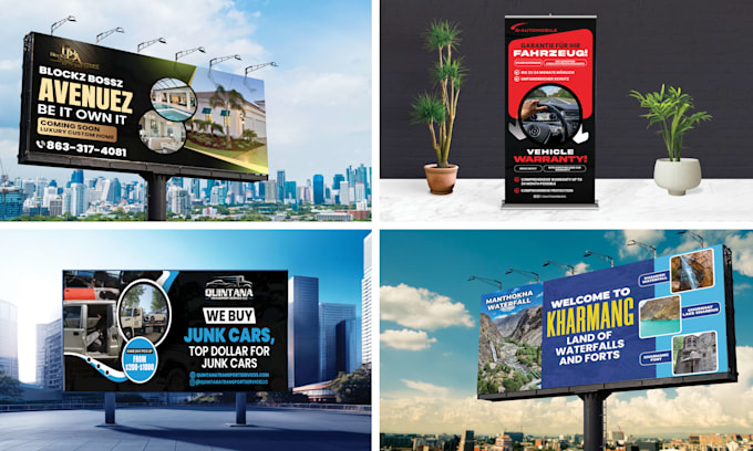 design billboard, vinyl banner, real estate, signage and yard sign