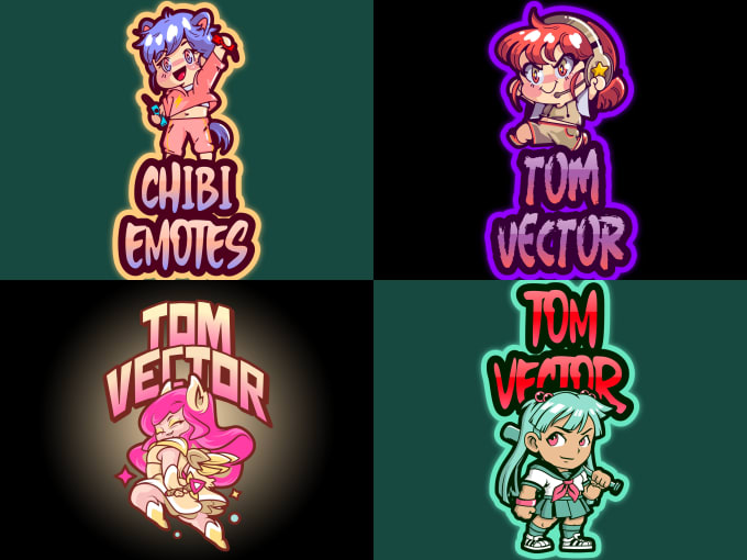 Create Cute Anime And Chibi Twitch Emotes And Sub Badges By Tom Vector Fiverr The vohiyo twitch emote known by viewers as the weeb (weeaboo)emote is used mostly when referencing anime. chibi twitch emotes and sub badges