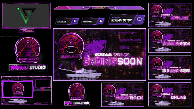do animated twitch overlay package , animated stream layouts