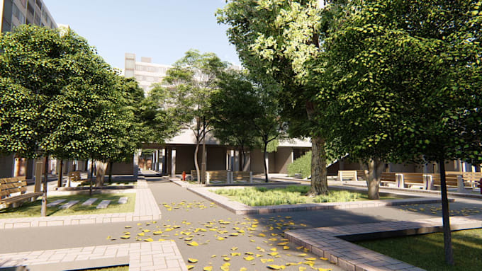 do 2d drawing, landscape design and 3d render