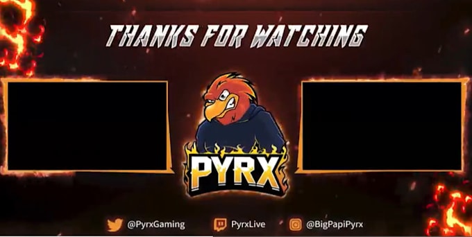 create animated outro video for kick, twitch or youtube
