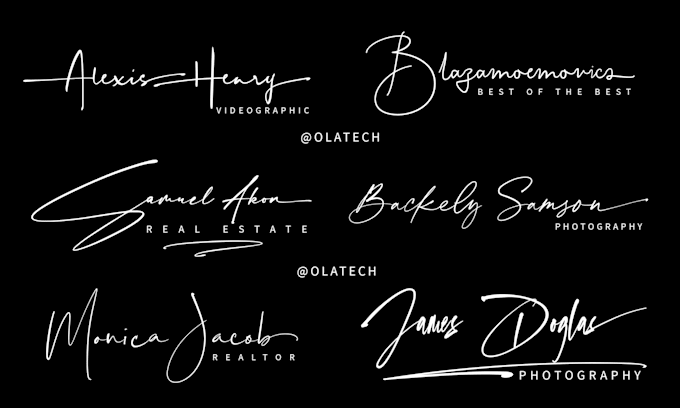design clean luxury calligraphy signature logo design
