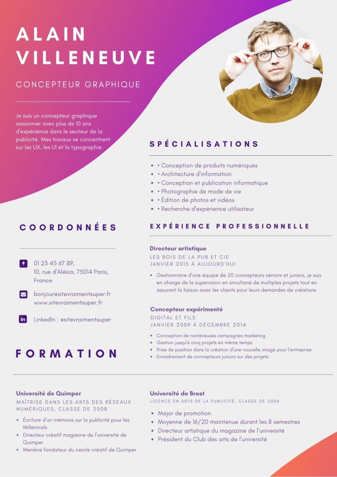 Do Best Cv Resume Design By Ihssaaan Fiverr