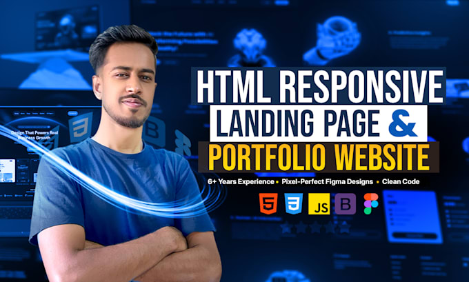 design a website landing page and html portfolio website