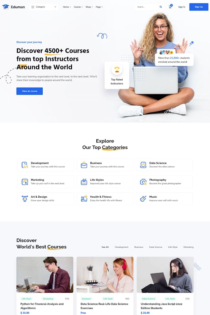 create a professional online lms wordpress website for you