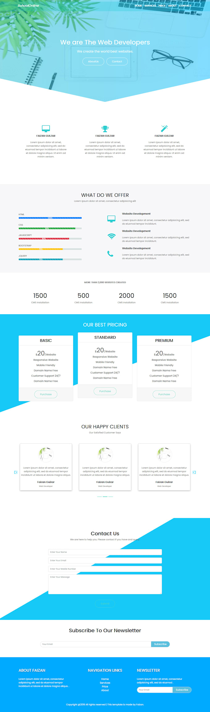 Create custom website using html, css, bootstrap by Faizangulzar784 ...