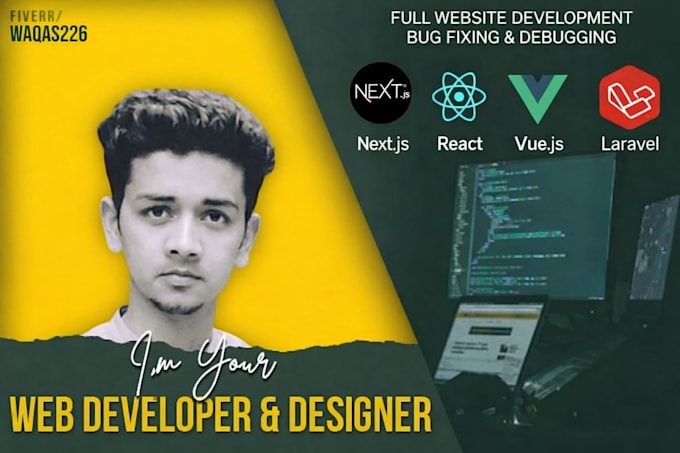 develop modern web app with next js, react js or vue js