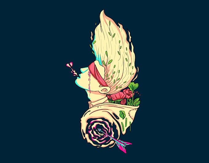 do hand drawn custom illustration for your product