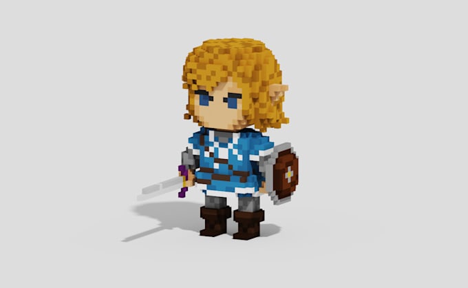 design and modeling assets in voxel art for games and nft
