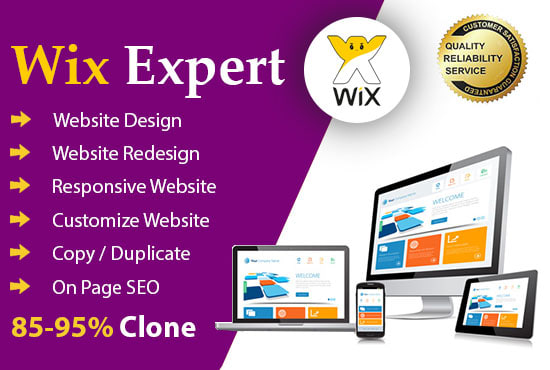 design, redesign, clone, copy or duplicate website in wix