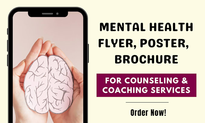 design mental health flyer, poster, ad image, brochure