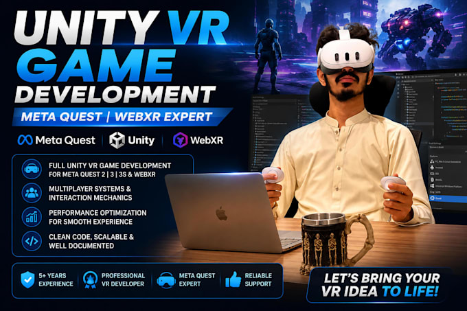 develop unity VR games for meta quest and webxr