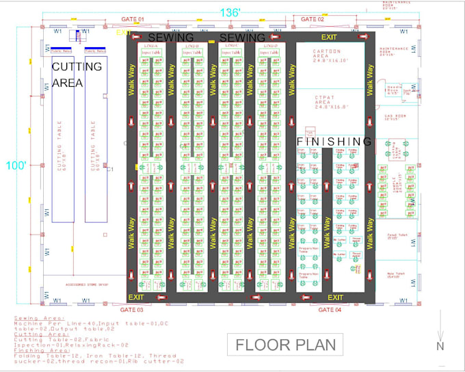 design factory, warehouse layouts with optimized workflow for maximum efficiency