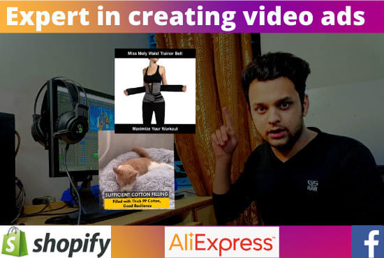 make video ads for shopify,aliexpress, dropshipping products