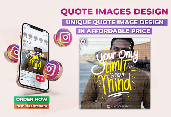 design your image with a quote and awesome frame