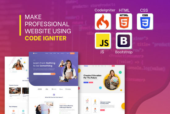 develop website and fix existing website using codeigniter