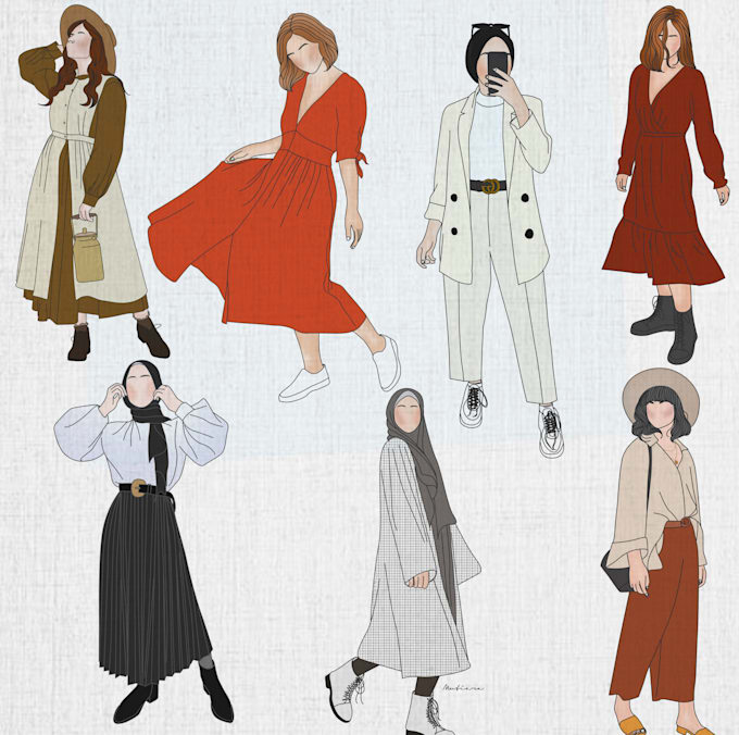 draw fashion and colorfull digital illustration