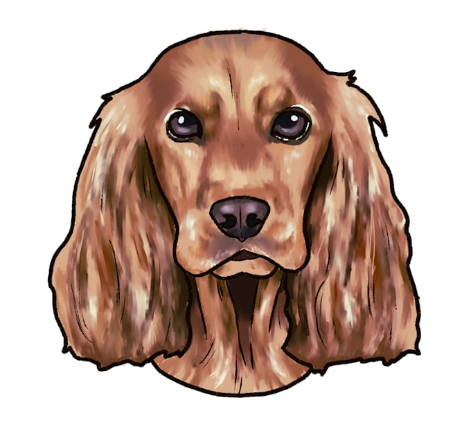 Draw your dogs portrait in cartoon,realistic style by Fridascreations | Fiverr
