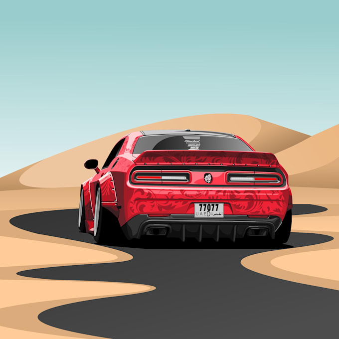 make your car, truck, bike or waht ever your ride in to cartoon illustration