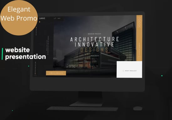 create an elegant website promo or website 3d presentation video
