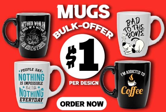 create amazing custom typographic mug designs in bulk