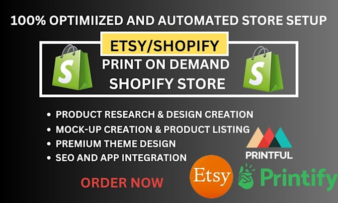 do shopify print on demand, etsy print on demand, shopify store, etsy printify