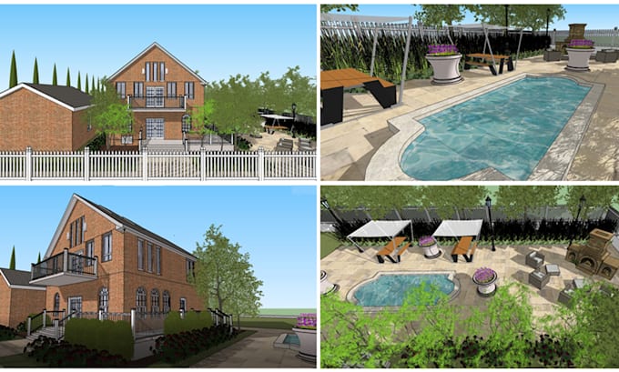 create sketchup 3d model and 3d rendering