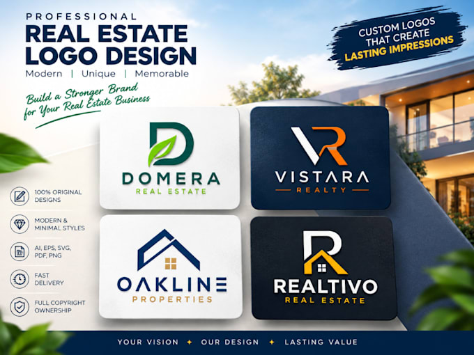 design a professional real estate logo for your business