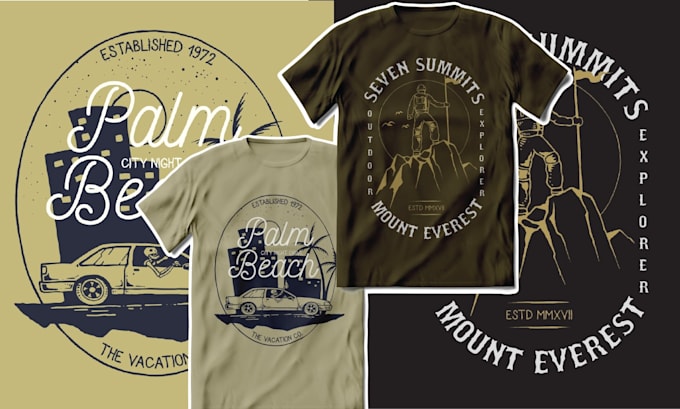 draw illustrated custom graphic tshirt design
