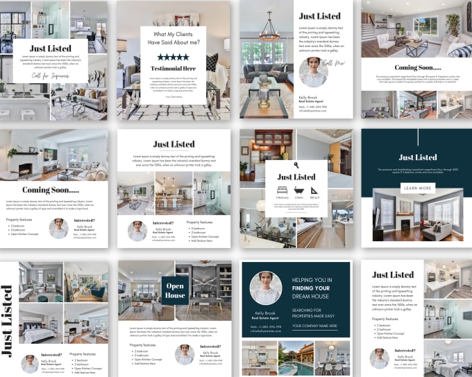Hire a freelancer to provide real estate templates in canva