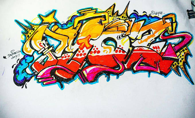 hand draw your brand, and name in graffiti time lapse video