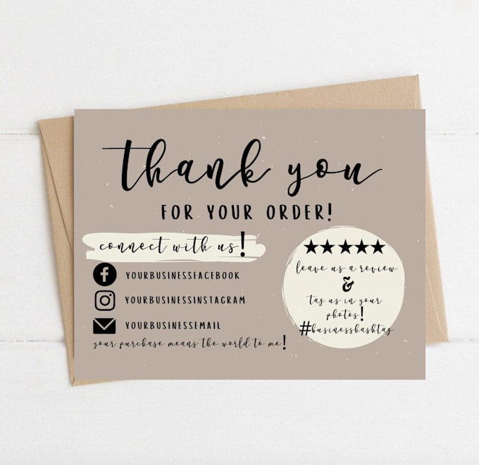 design amazon thank you card, product insert card