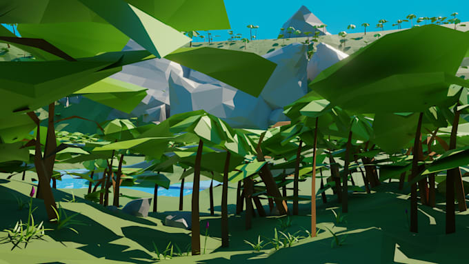 create stylized low poly 3d environments for your games