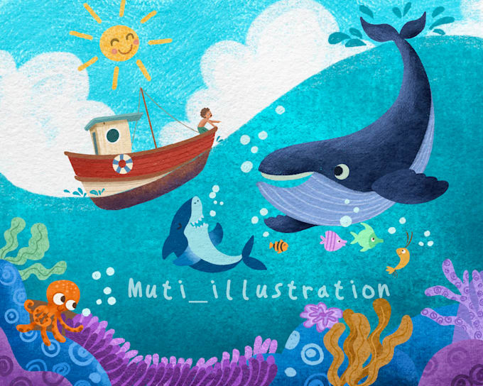 create a beatiful and unique children book illustration
