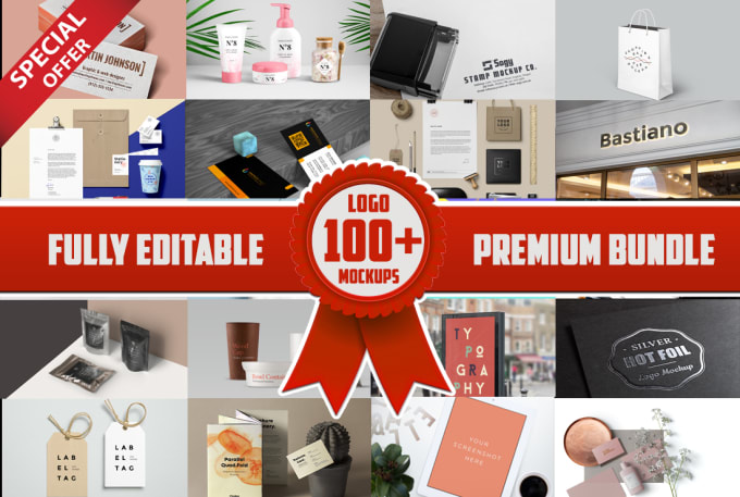 Deliver 100 advertisement logo mockup bundle by ...