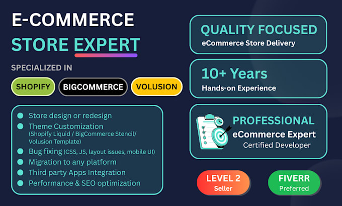 customize and optimize your shopify, bigcommerce or volusion store for sales