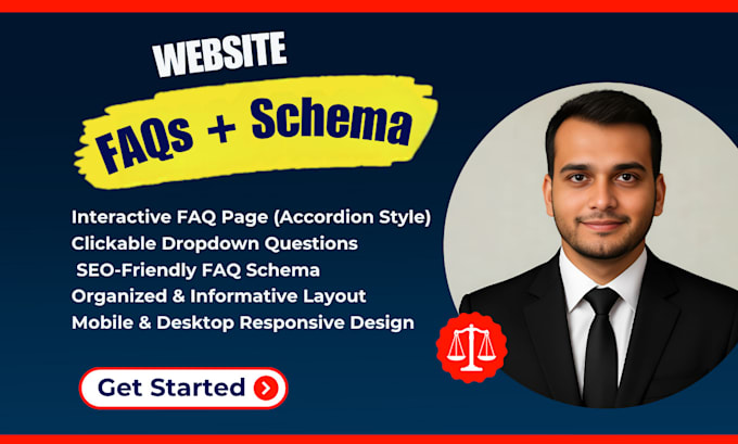 create an optimized faq page with clickable dropdowns and SEO friendly schema
