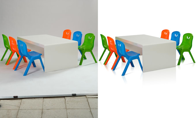 do background removal and add a shadow or reflection
