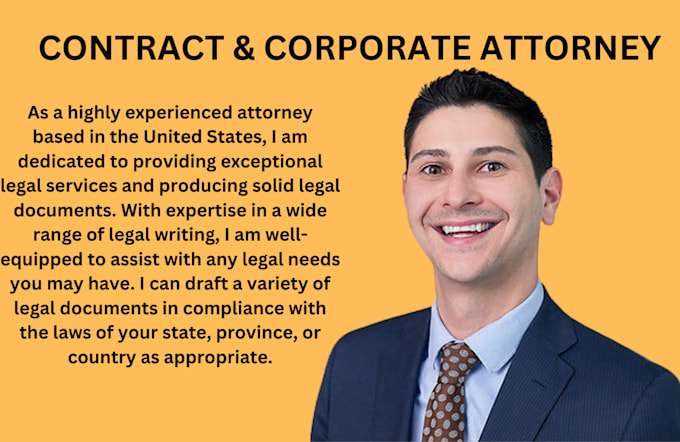 be your contract lawyer for legal agreement, contract, terms and conditions, nda