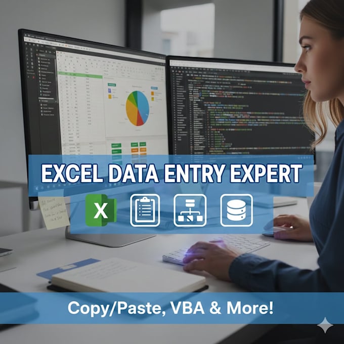 do excel data entry, copy paste, vba, data entry