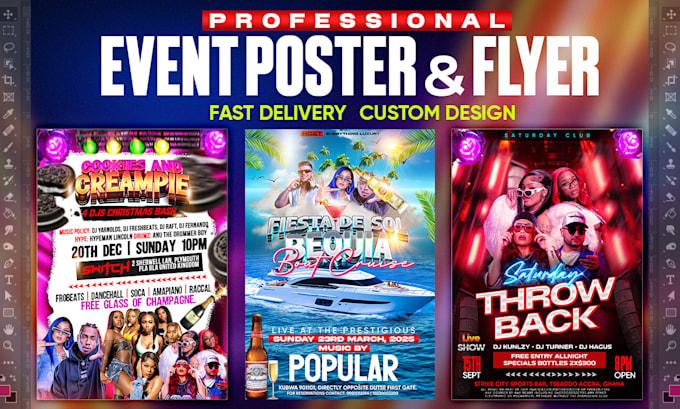 design modern party flyer, club poster, and event