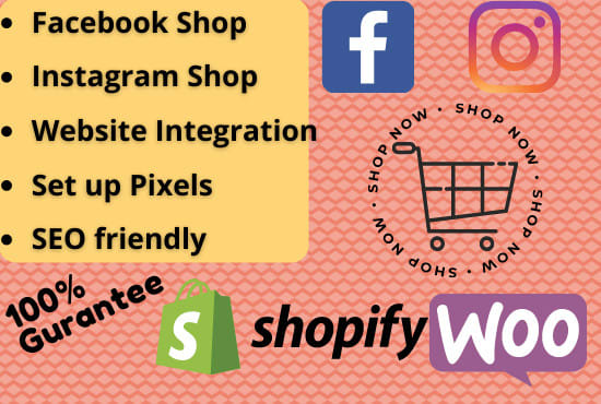 fix or set up facebook and instagram shop and shopify integration