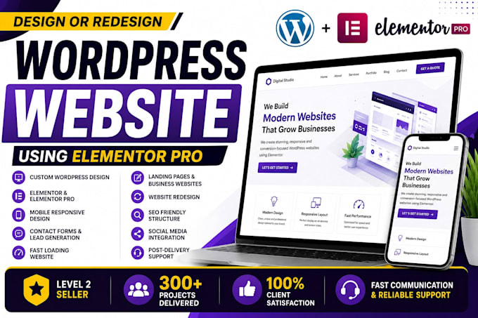 design or redesign a wordpress website using elementor pro