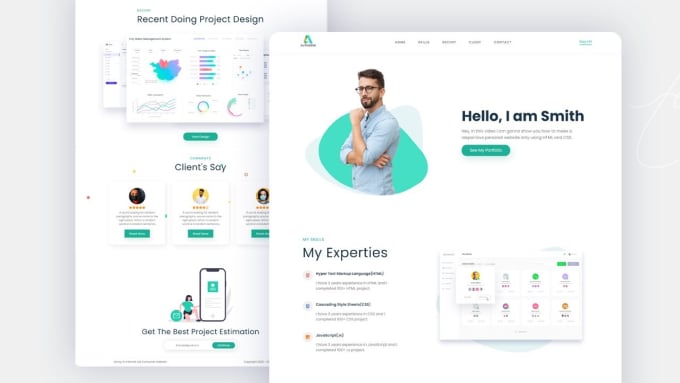 Create a responsive portfolio website using html and css by touseeqijazweb fiverr