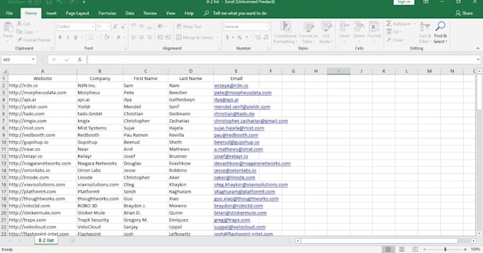 sourcing email address with a complete profile