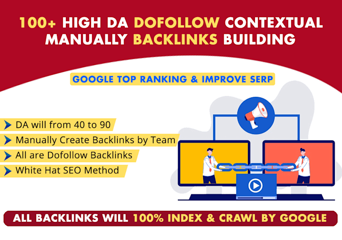 100 dofollow contextual manually backlink building services