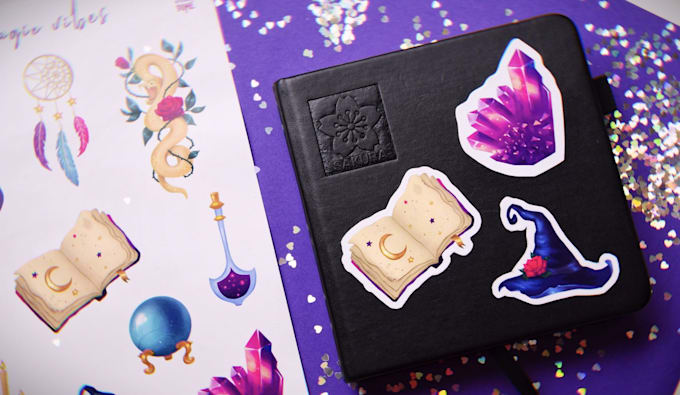 draw cute magic custom stickers, doodles, clip art, illustrations in my style