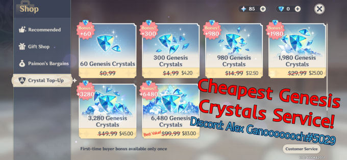 Give You Genesis Crystals For Cheap In Genshin Impact By Alexganooch 