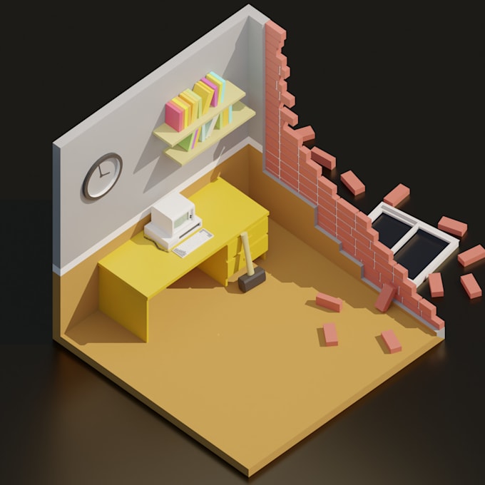 make low poly 3d models and environments for you