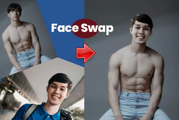 do face or head swap using photoshop